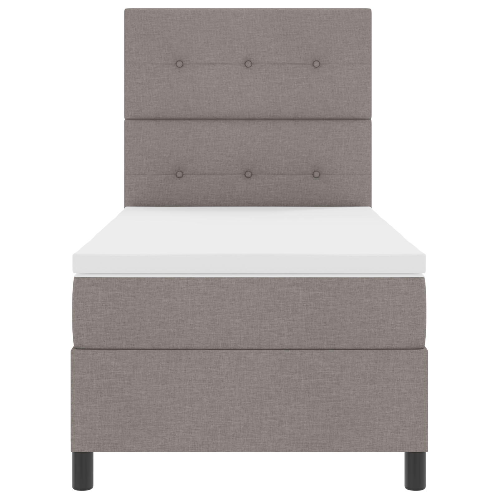 Letto con rete a molle e materasso taupe 90x200 cm in tessuto