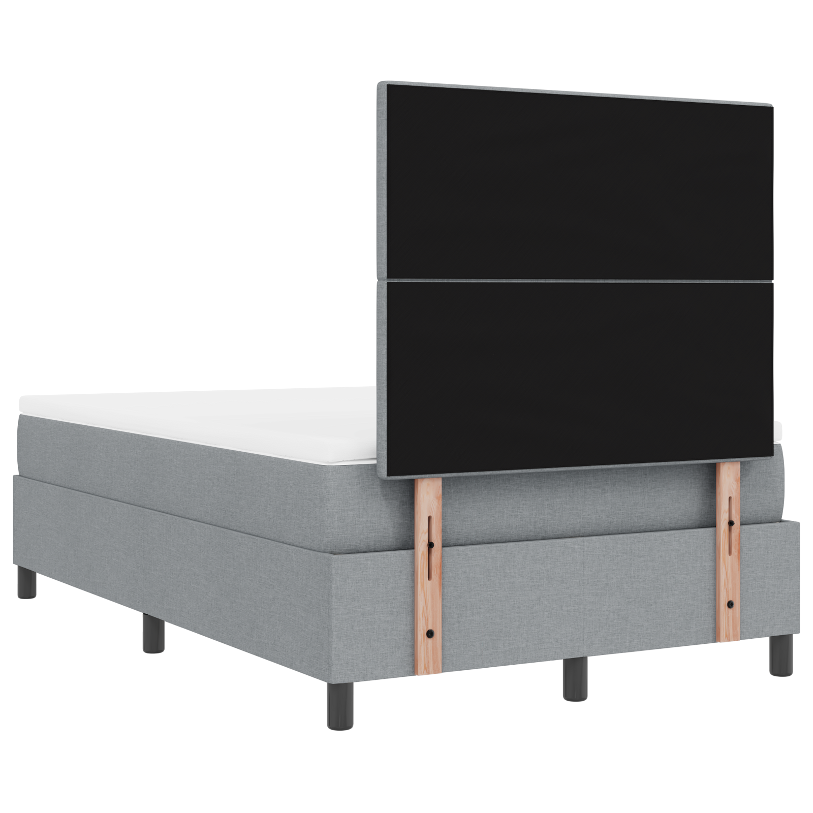 Letto Box Spring con Materasso Grigio Chiaro 120x200 cm in Tessuto
