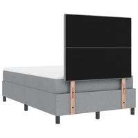 Letto Box Spring con Materasso Grigio Chiaro 120x200 cm in Tessuto