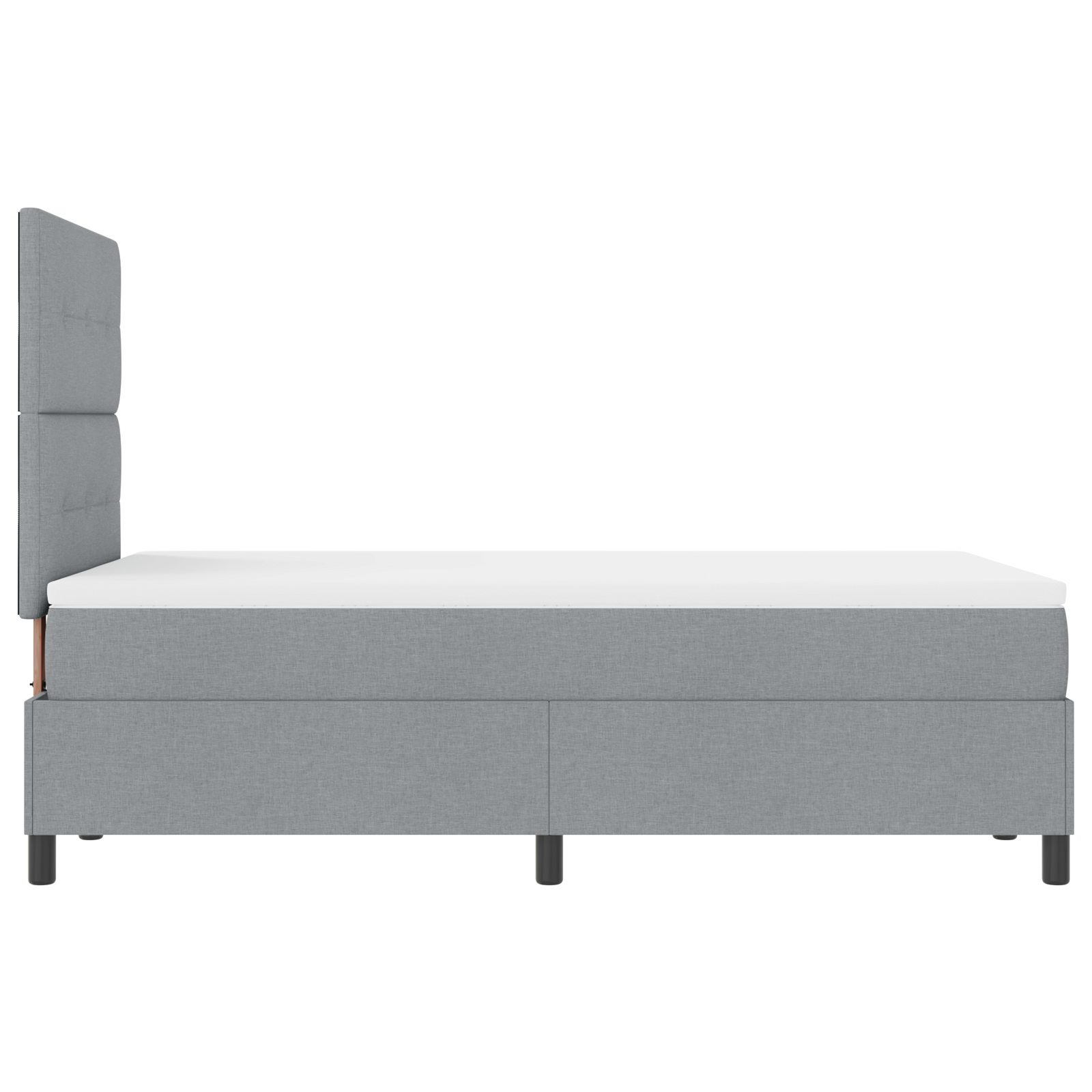 Letto Box Spring con Materasso Grigio Chiaro 120x200 cm in Tessuto