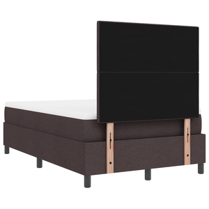 Letto Box Spring con Materasso Marrone Scuro 120x200 cm Tessuto