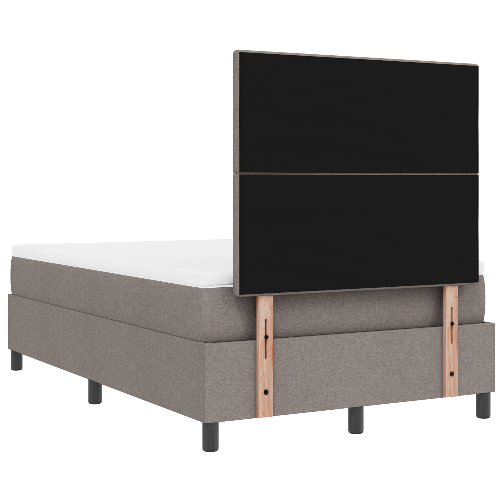 Letto con box spring e materasso taupe 120x200 cm tessuto