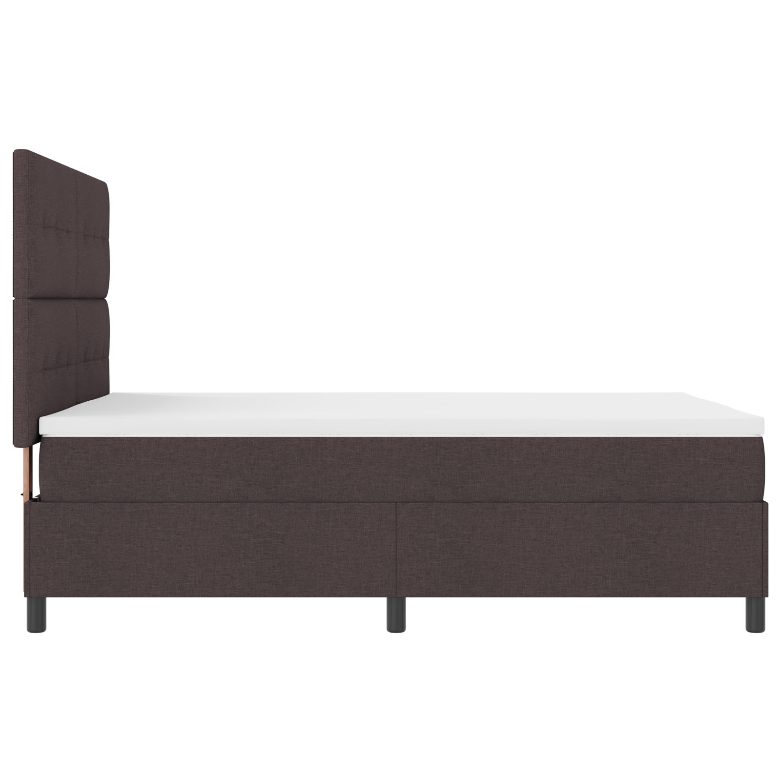 Letto con Box Spring e Materasso Marrone Scuro 140x190 cm Tessuto