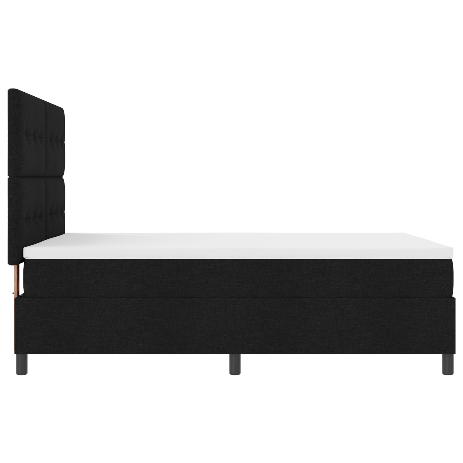 Letto a Molle Nero 140x200 cm Tessuto