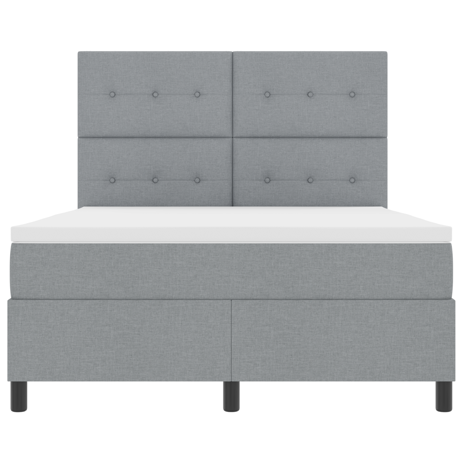 Letto con box spring con materasso Grigio Chiaro 160x200 cm Tessuto