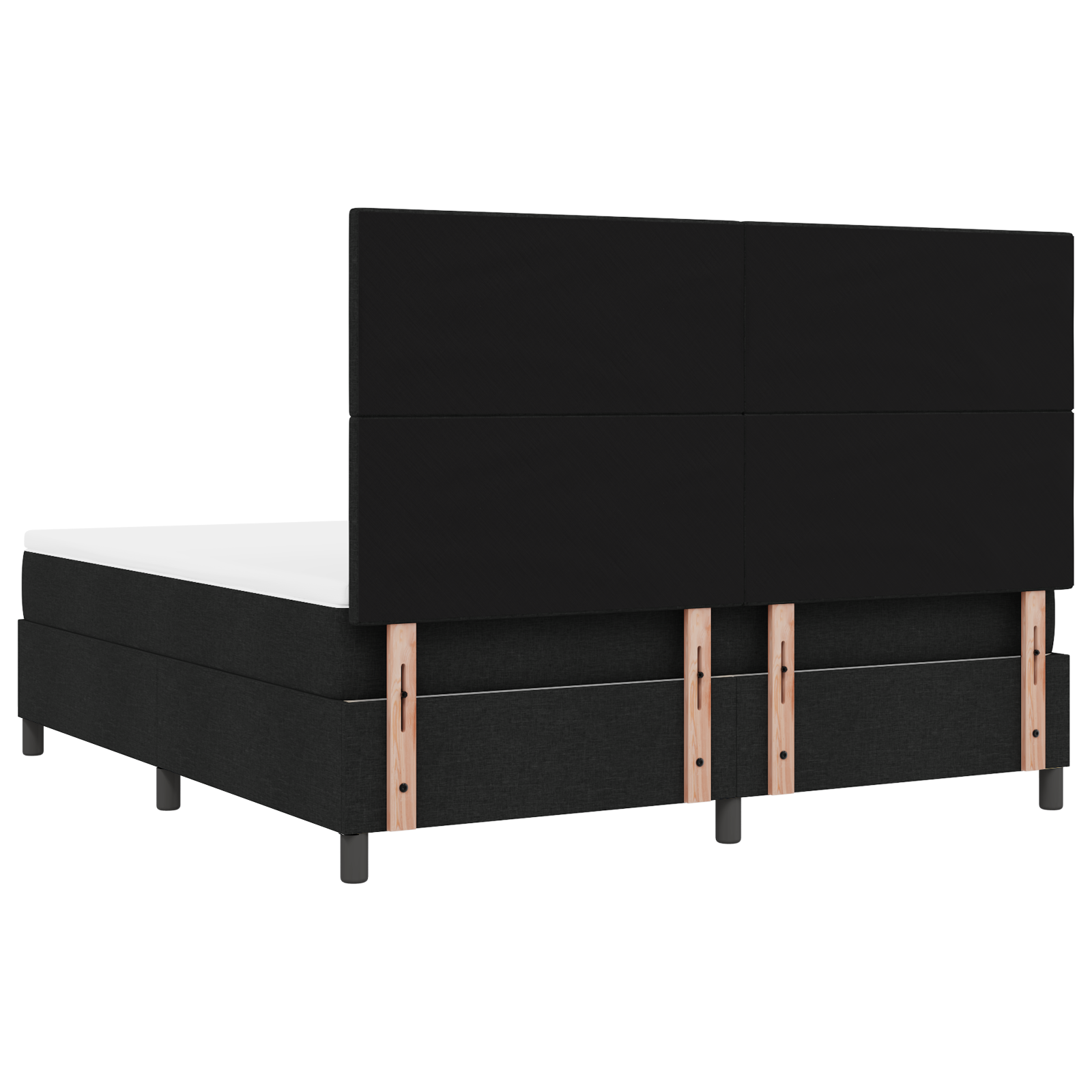 Letto Box Spring con Materasso Nero Super King Tessuto