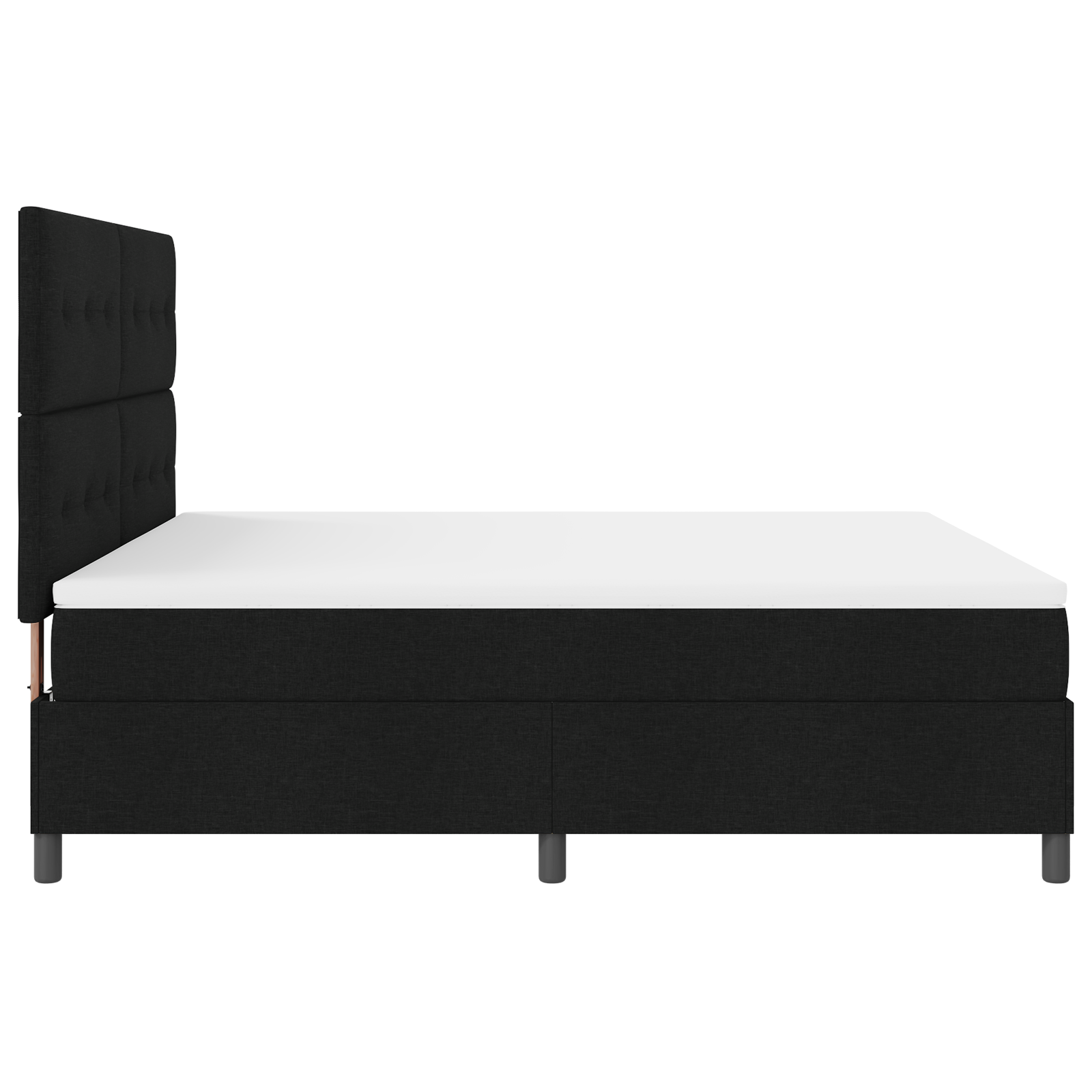 Letto Box Spring con Materasso Nero Super King Tessuto