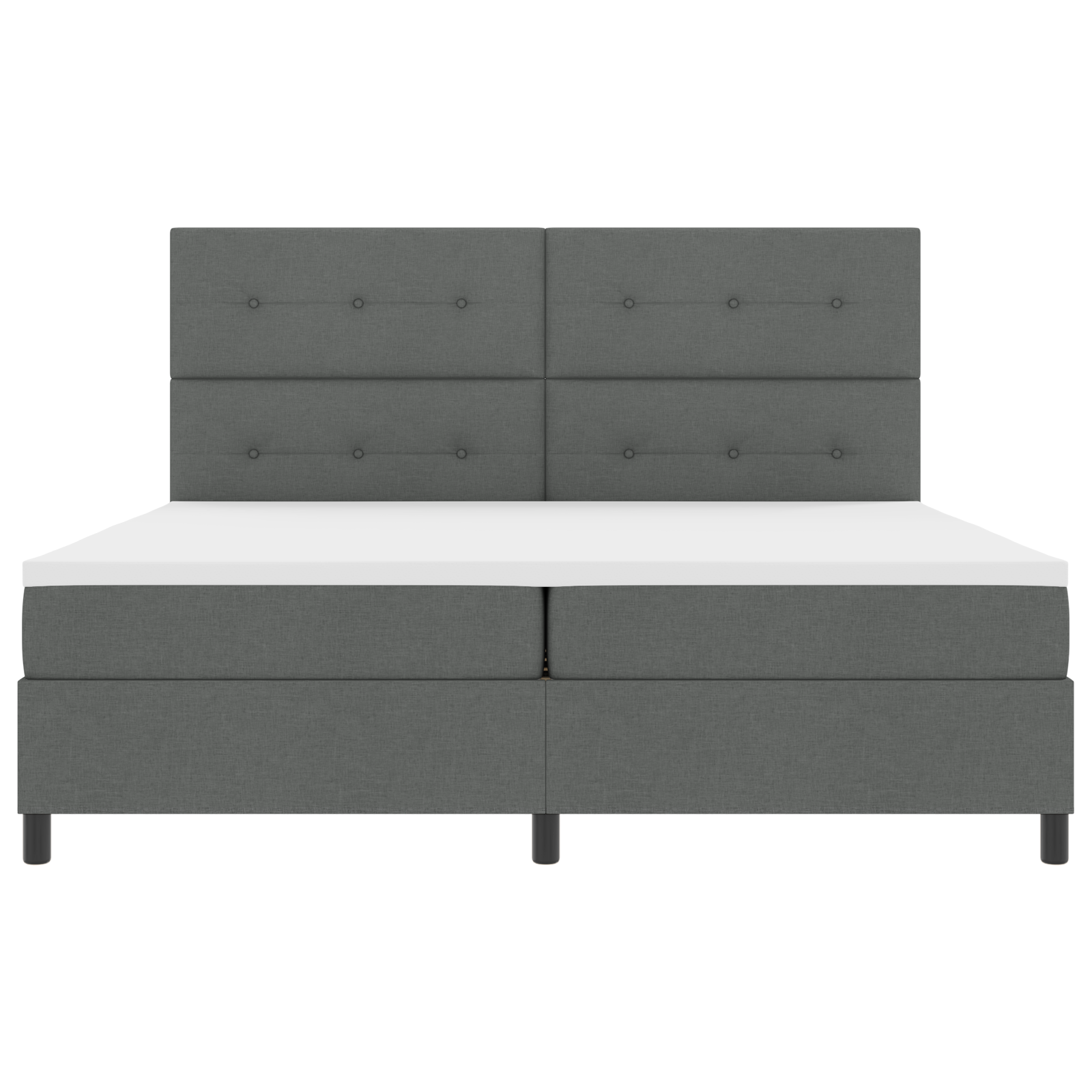 Letto con Box Spring e Materasso Grigio Scuro 200x200 cm Tessuto