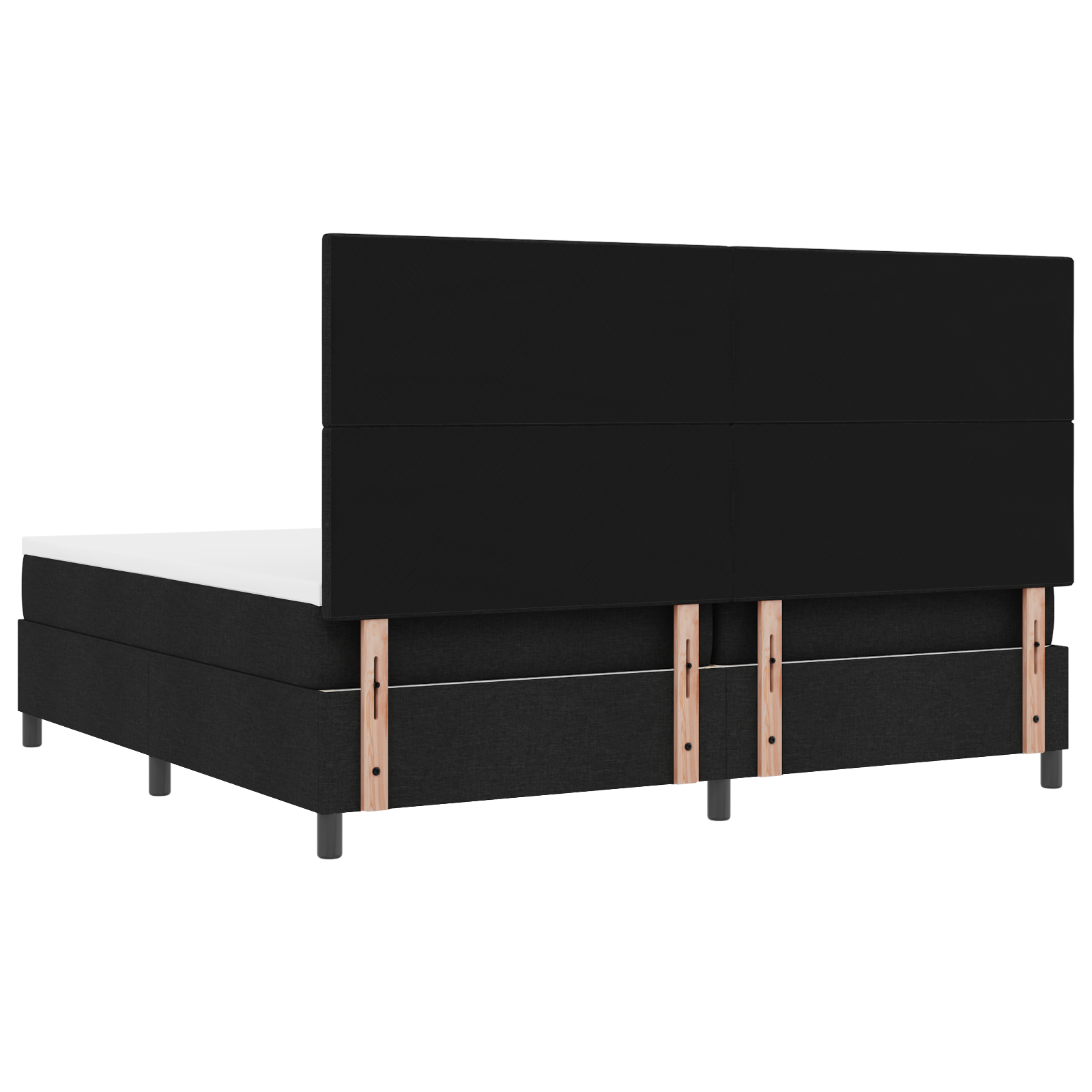 Letto Box Spring con Materasso Nero 200x200 cm Tessuto