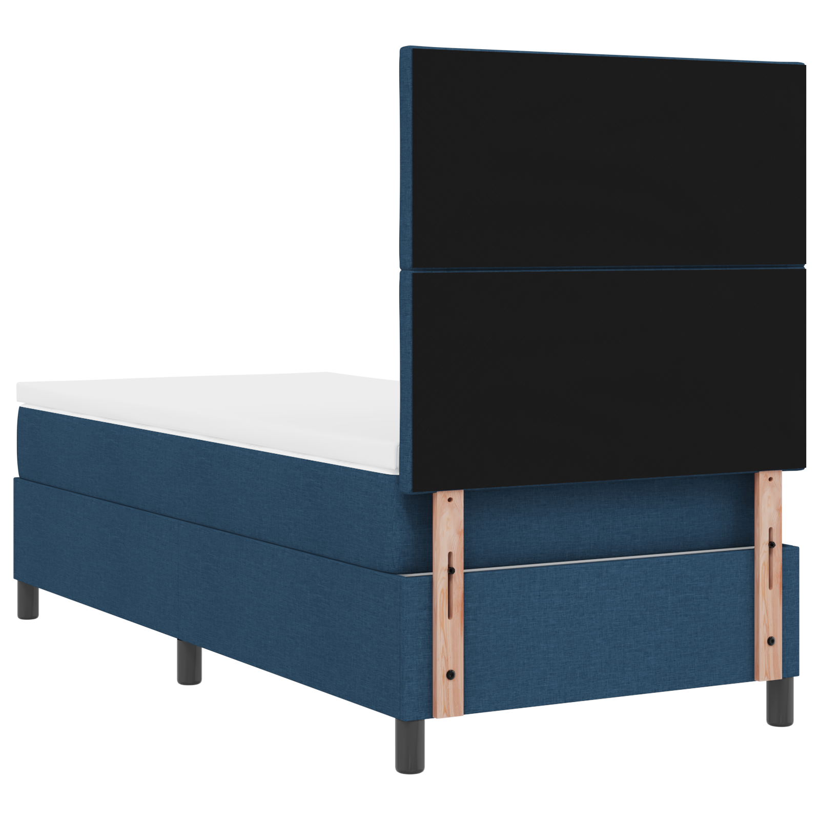 Letto con Box Spring con Materasso Blu Singolo Tessuto