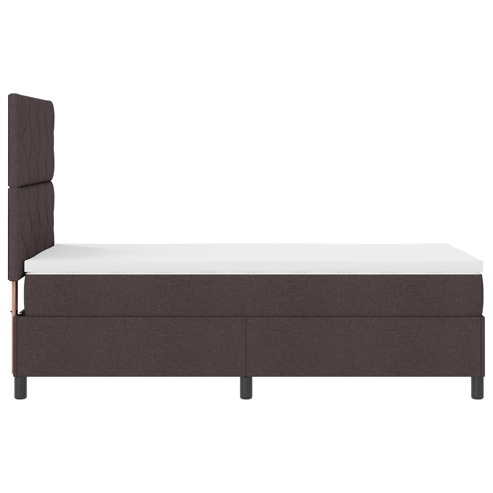 Letto Box Spring con Materasso Marrone Scuro 100x200 cm Tessuto