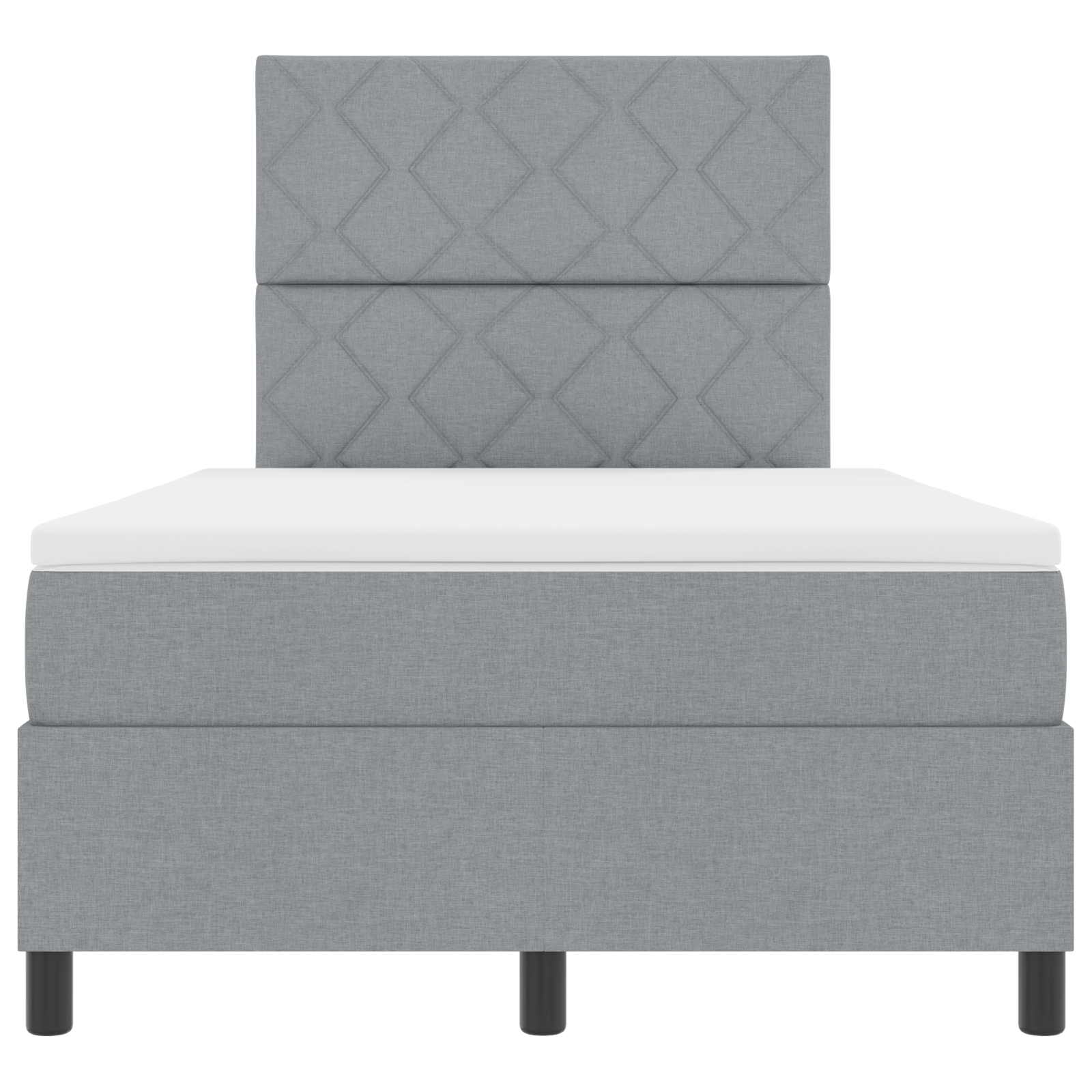 Letto con Box Spring con Materasso Grigio Chiaro Piccolo Doppio Tessuto
