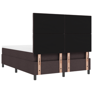 Letto Box Spring con Materasso Marrone Scuro 140x190 cm Tessuto