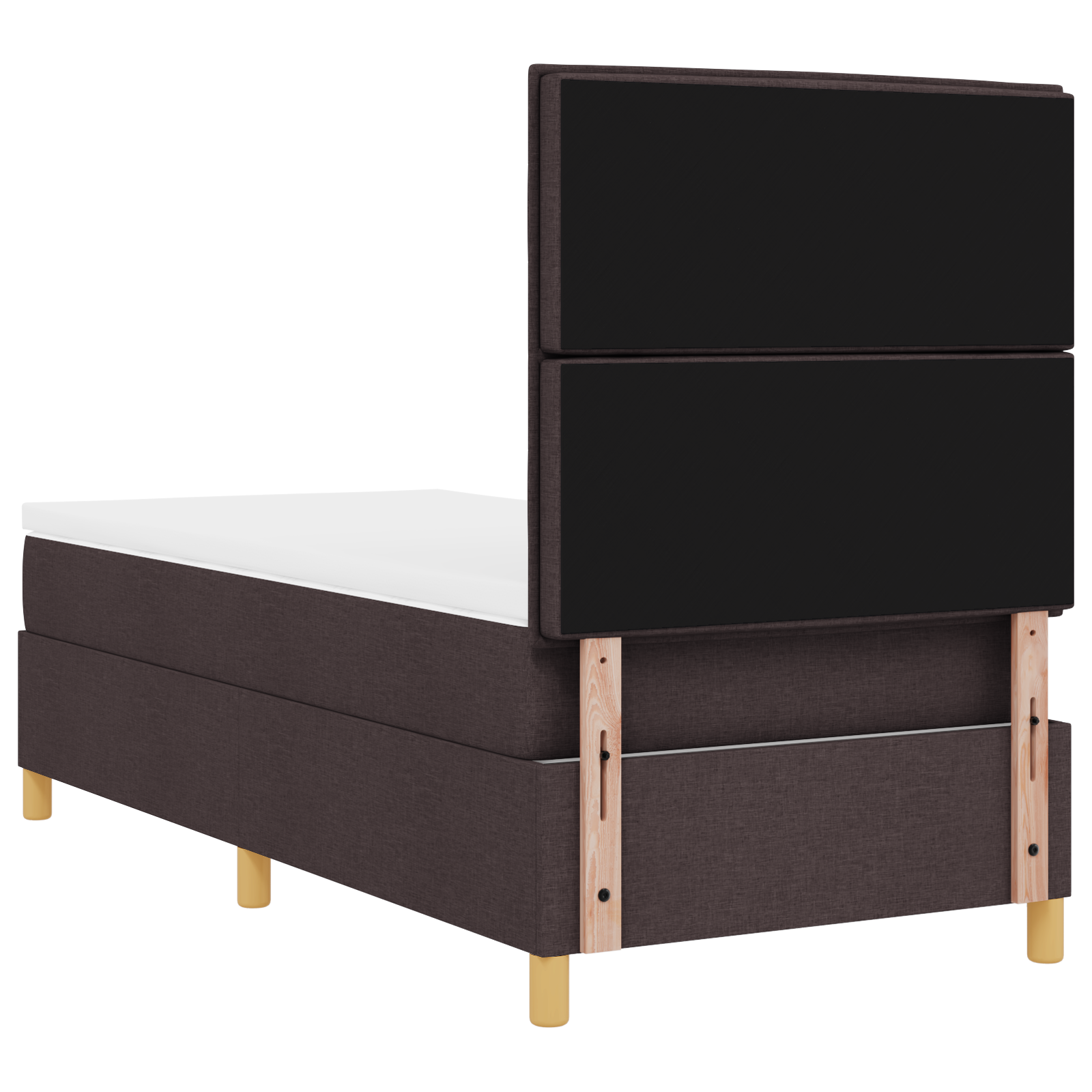Letto con Box Spring con Materasso Marrone Scuro 90x200 cm Tessuto