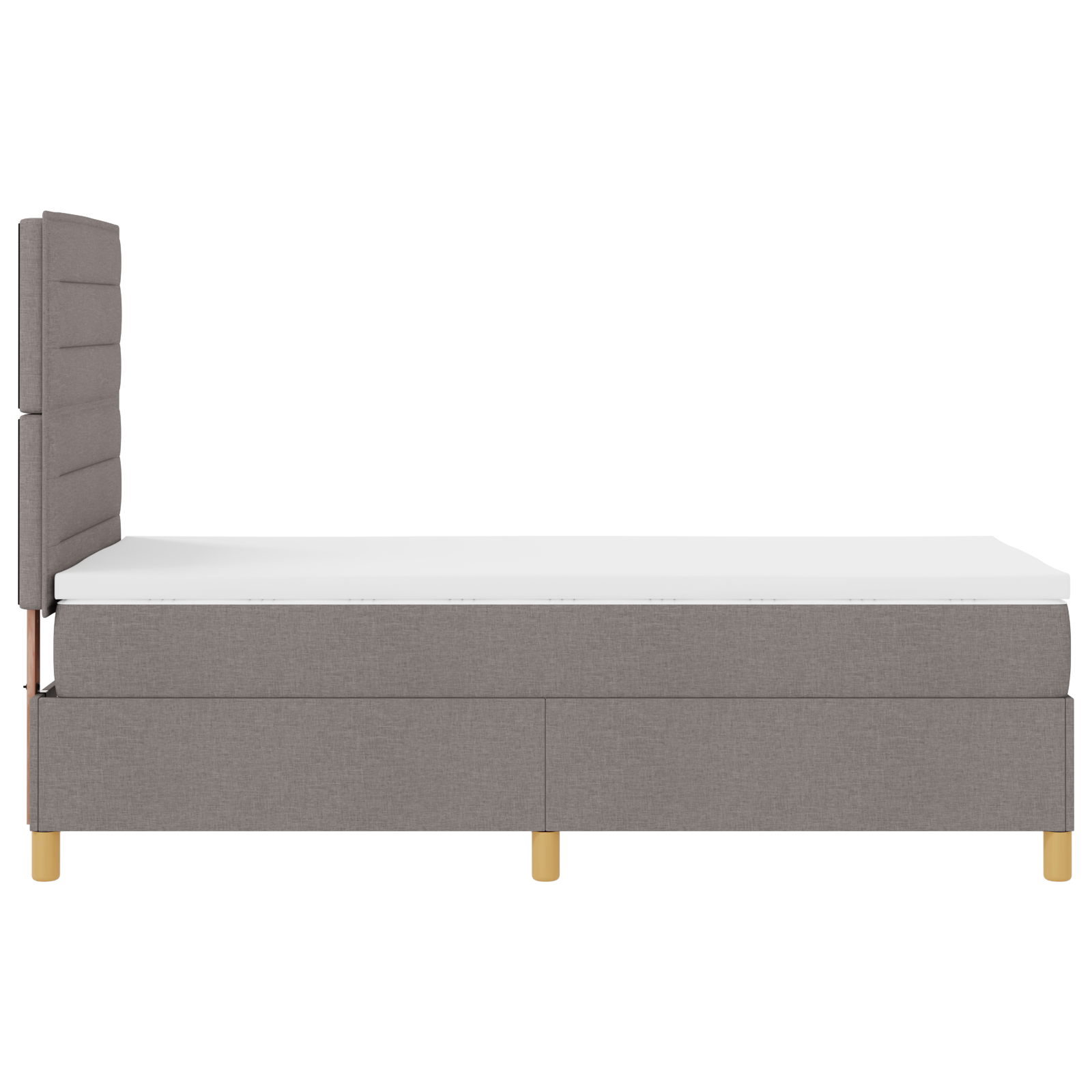 Letto con Box Spring e Materasso Tortora 90x200 cm Tessuto