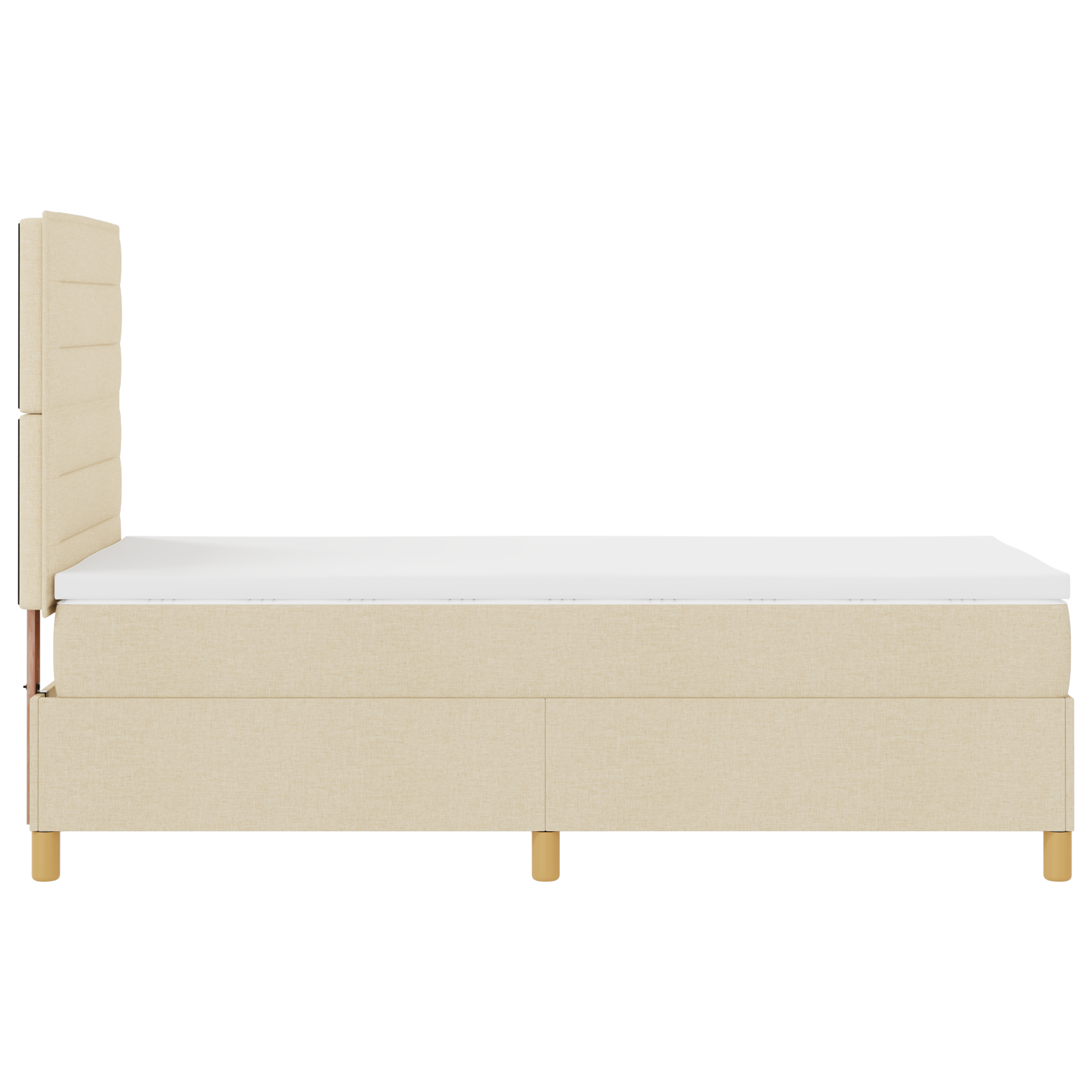 Letto Box Spring con Materasso Panna 90x200 cm Tessuto
