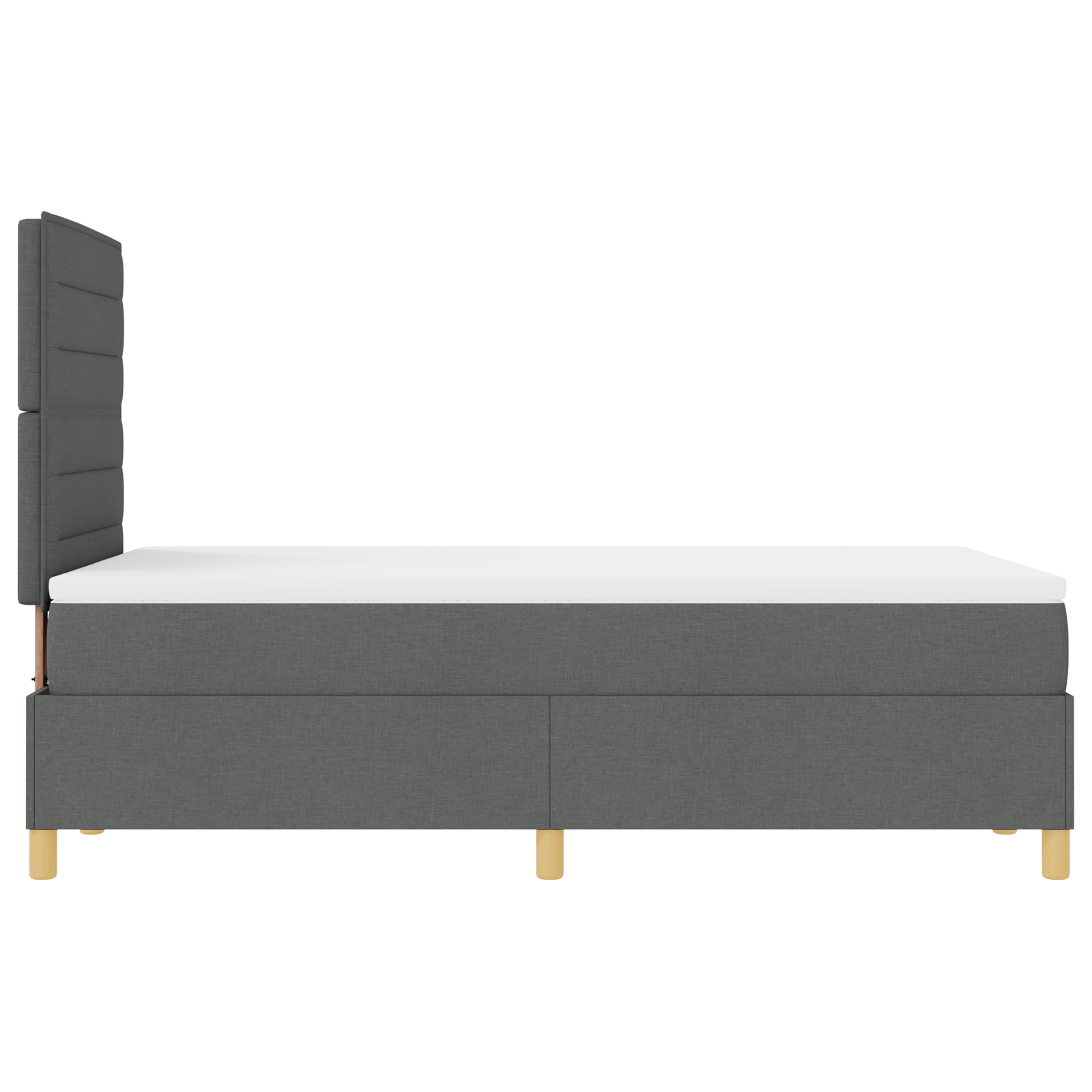 Letto a molle e materasso grigio scuro 120x200 cm in tessuto