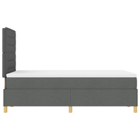 Letto a molle e materasso grigio scuro 120x200 cm in tessuto