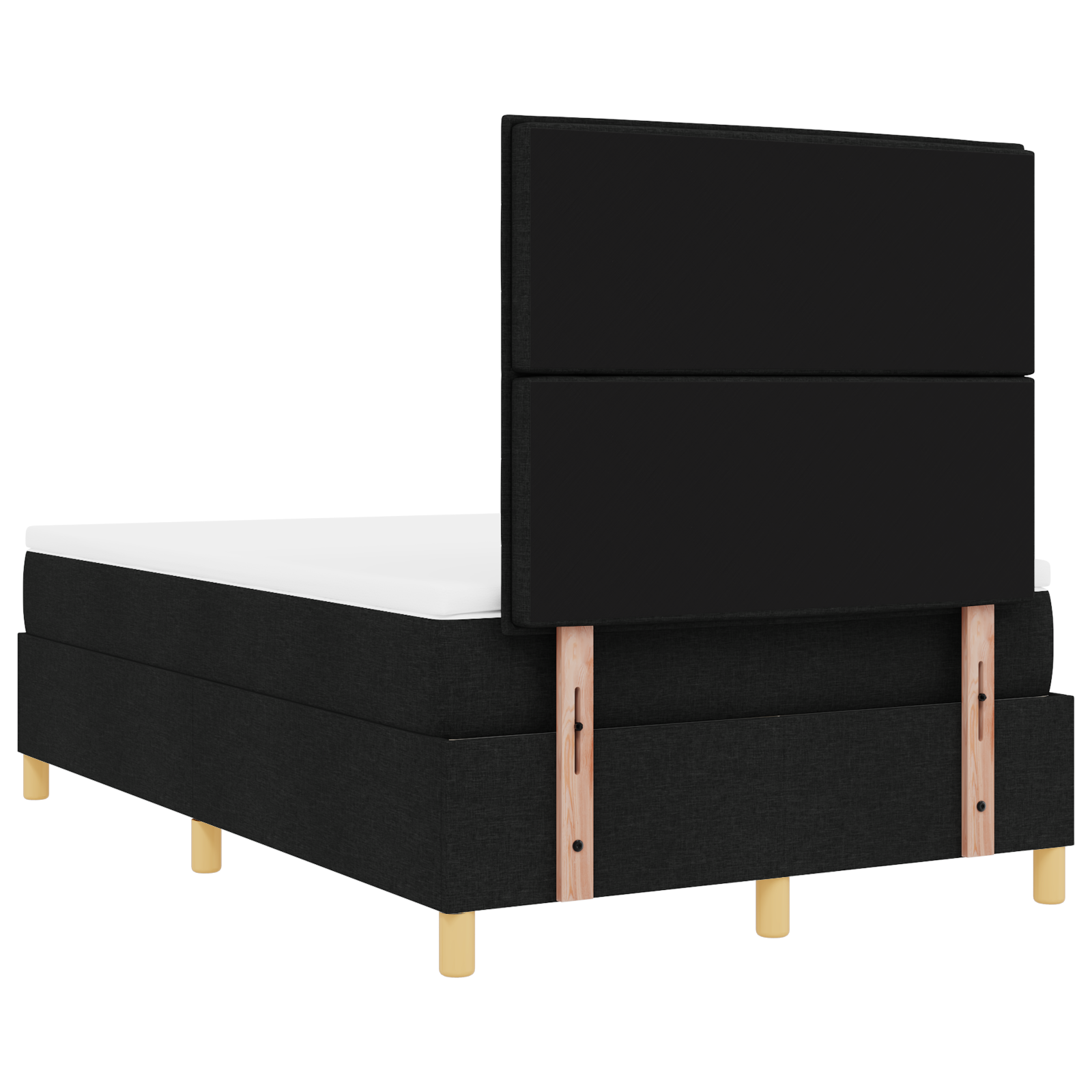 Letto a Mola con Materasso Nero 120x200 cm in Tessuto