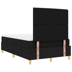 Letto a Mola con Materasso Nero 120x200 cm in Tessuto
