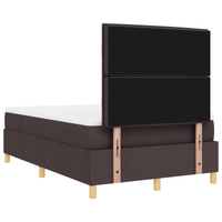 Letto Box Spring con Materasso Marrone Scuro 120x200 cm Tessuto