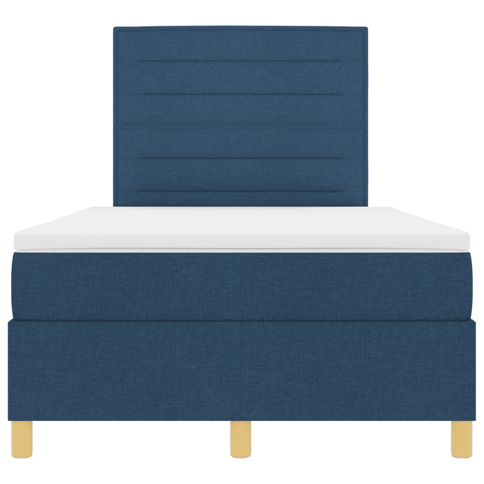 Letto a Molle e Materasso Blu 120x200 cm in Tessuto