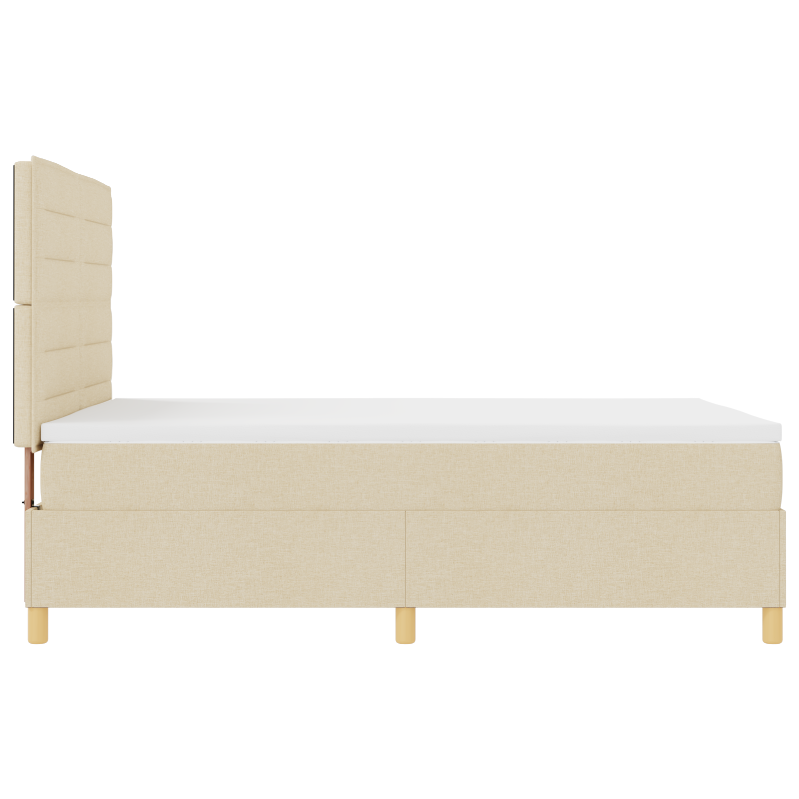 Letto con Box Spring e Materasso Panna 140x200 cm Tessuto