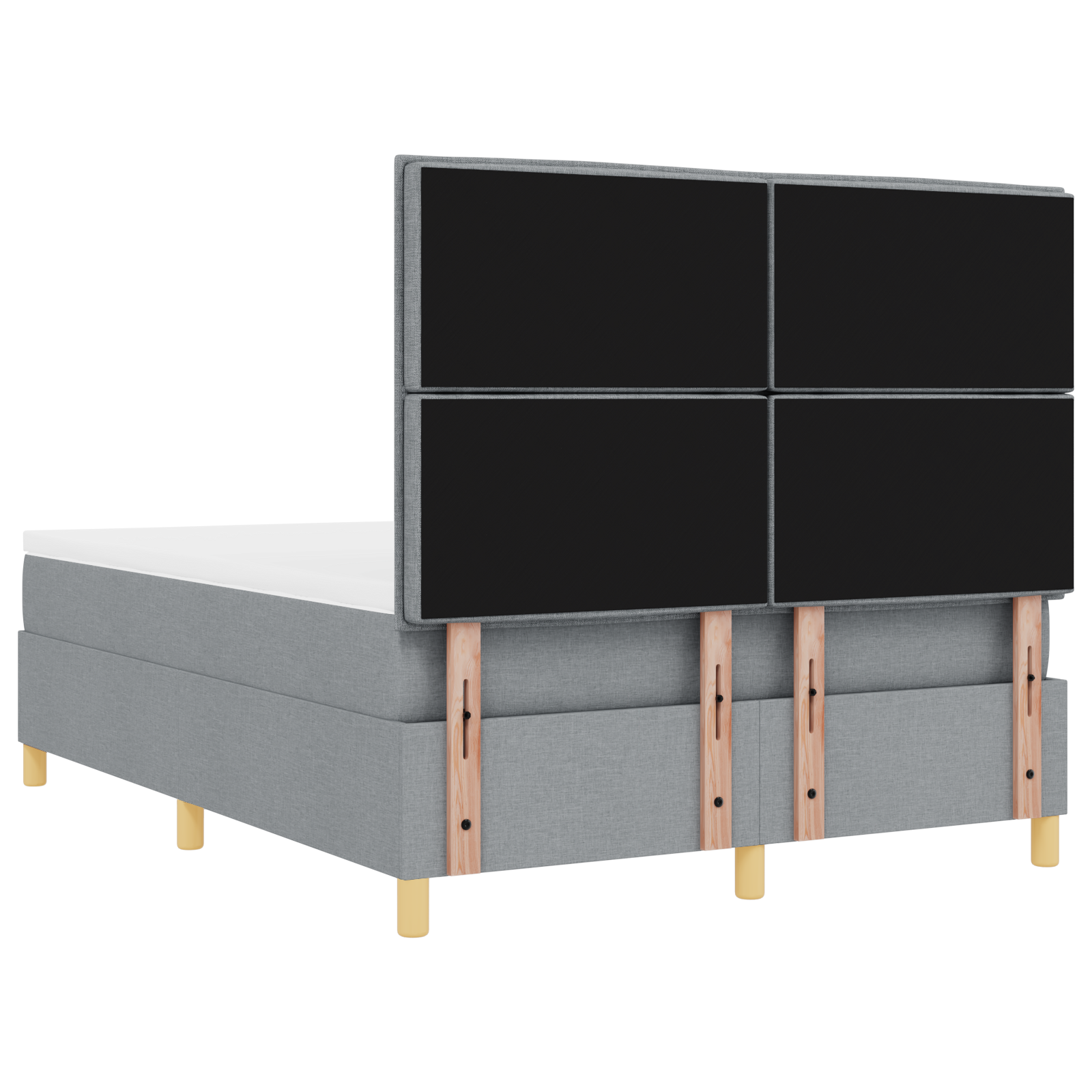 Letto Box Spring con Materasso Grigio Chiaro 160x200 cm Tessuto