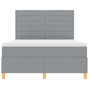Letto Box Spring con Materasso Grigio Chiaro 160x200 cm Tessuto