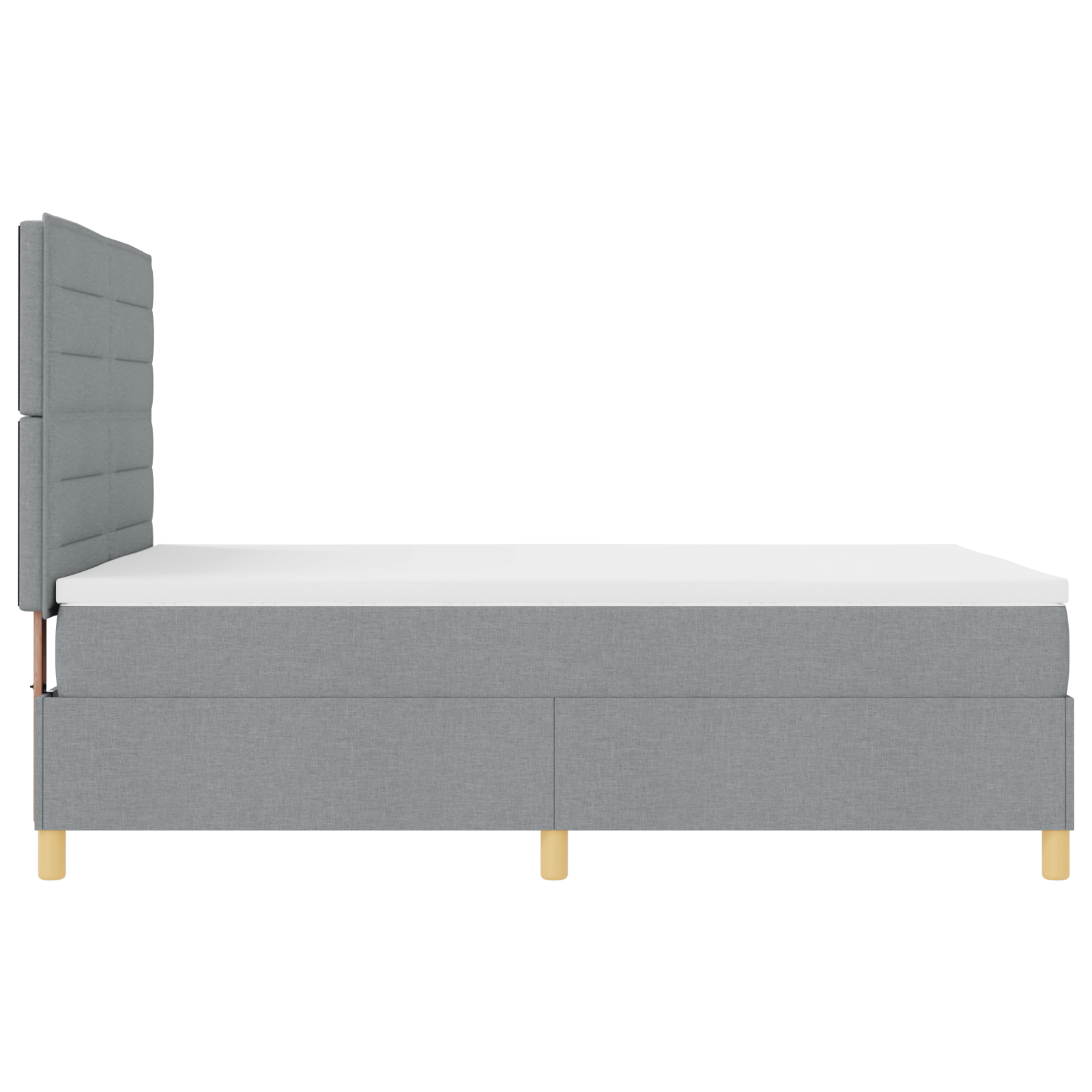 Letto Box Spring con Materasso Grigio Chiaro 160x200 cm Tessuto