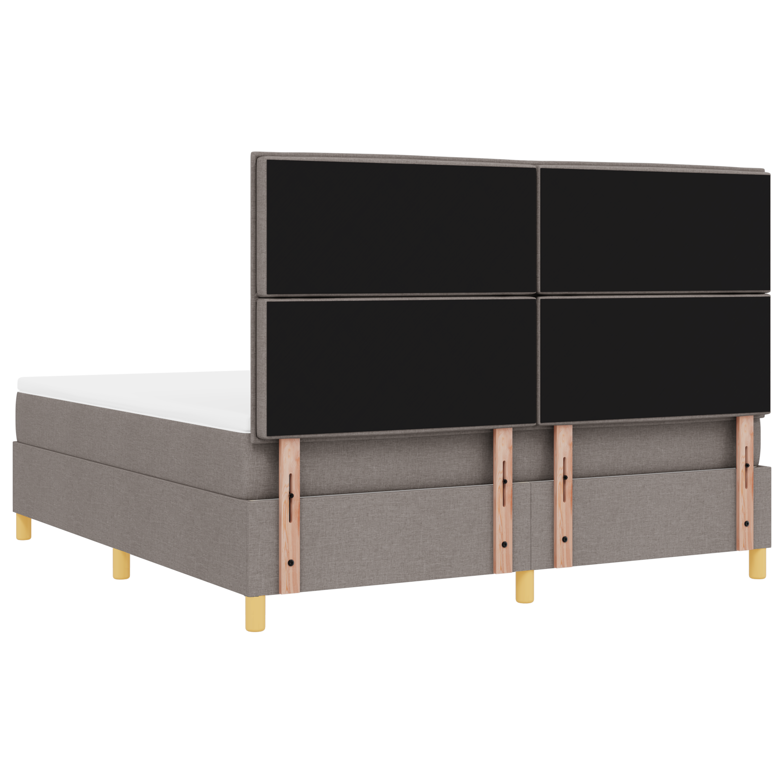 Letto Box Spring con Materasso Tortora Super King in Tessuto