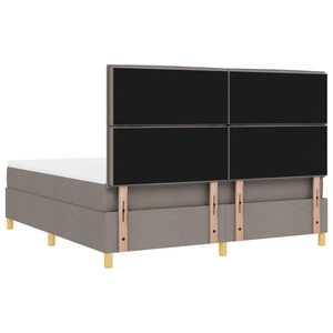 Letto Box Spring con Materasso Tortora Super King in Tessuto