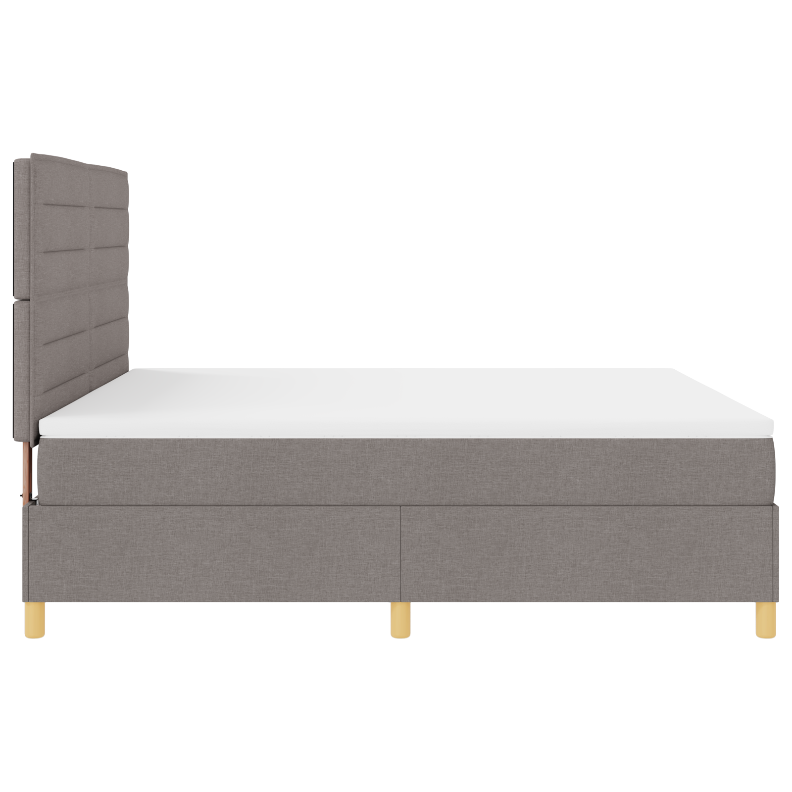 Letto Box Spring con Materasso Tortora Super King in Tessuto