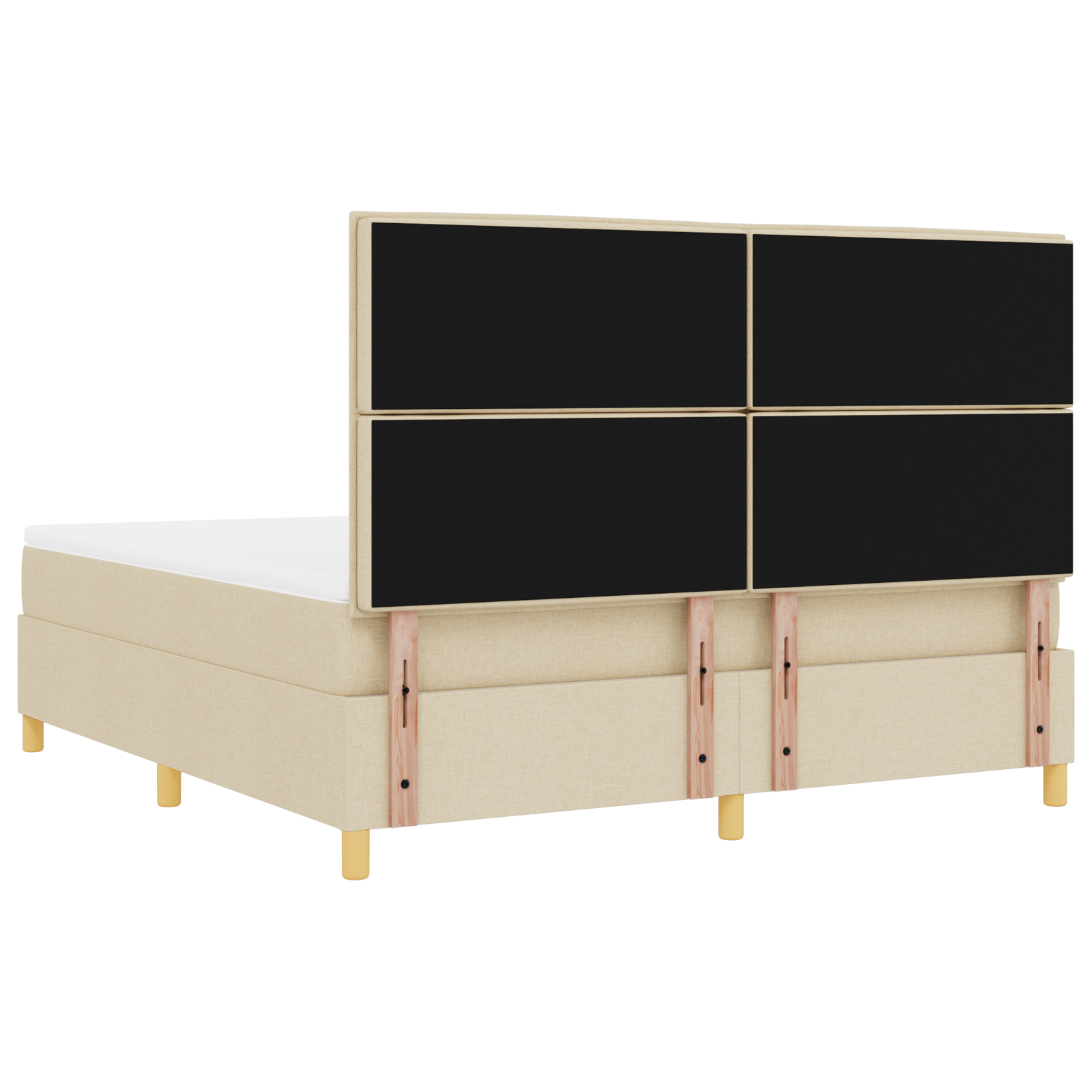 Letto con Box Spring e Materasso Panna Super King Tessuto