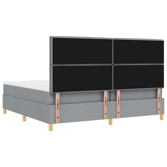 Letto con Box Spring e Materasso Grigio Chiaro 200x200 cm Tessuto