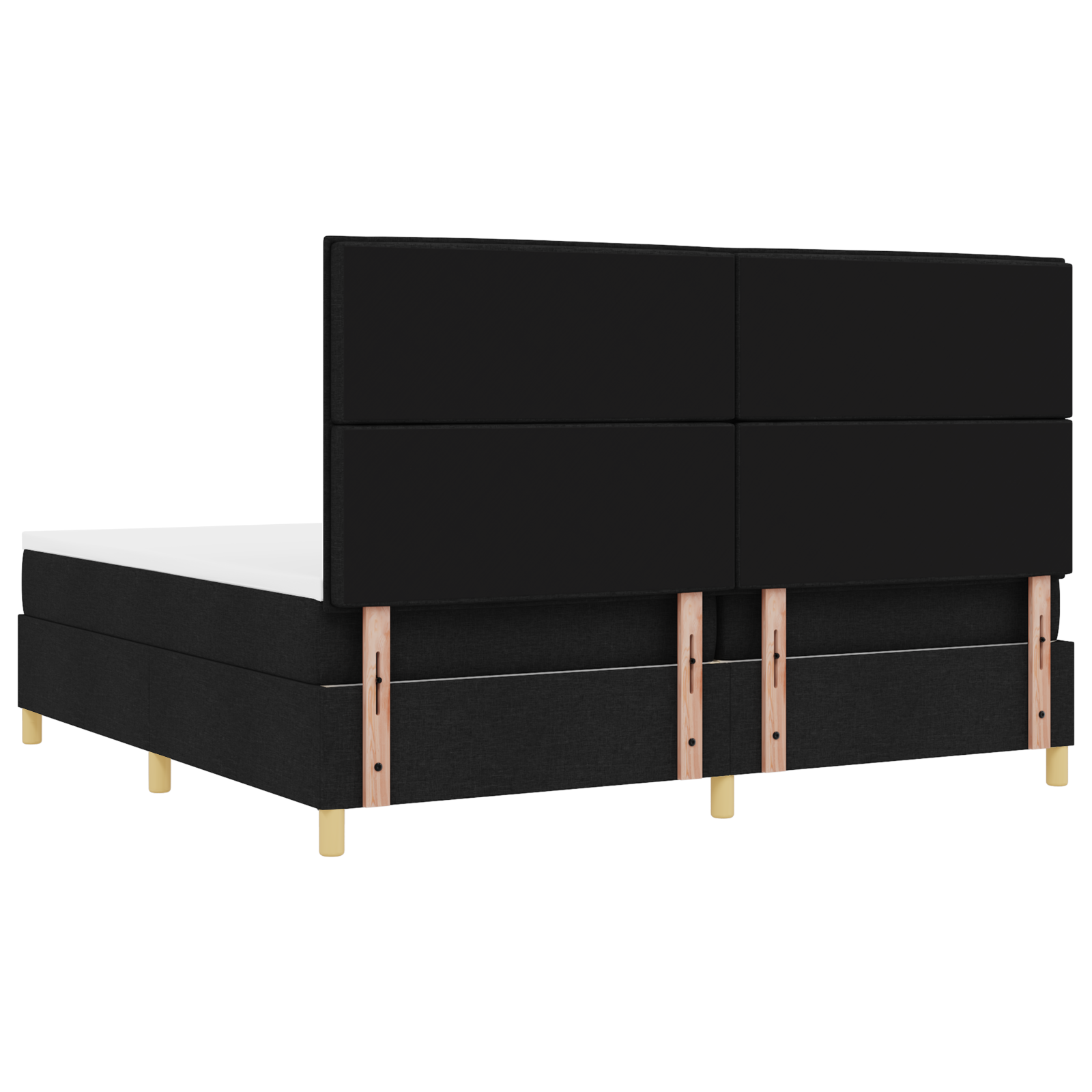 Letto Box Spring con Materasso Nero 200x200 cm Tessuto