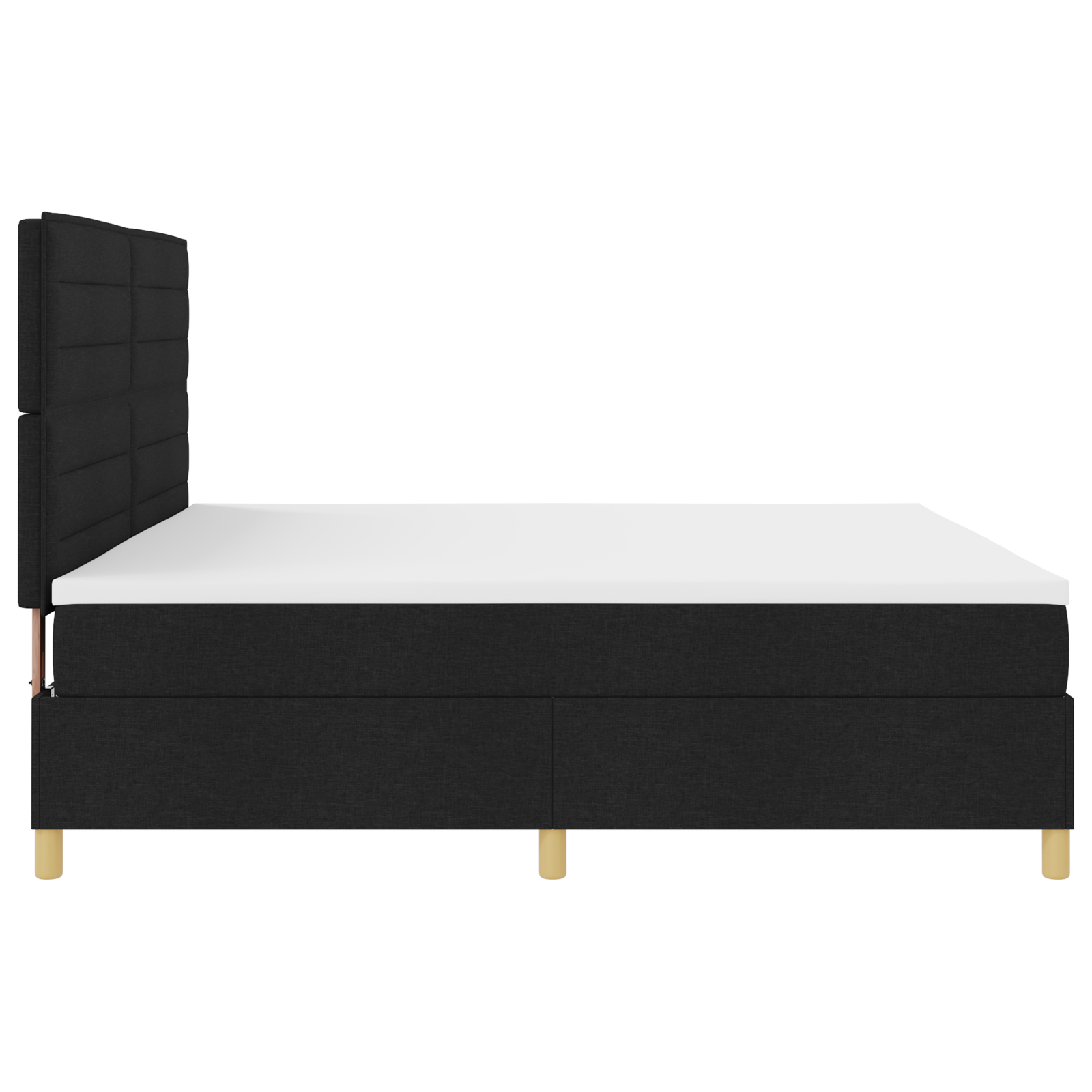 Letto Box Spring con Materasso Nero 200x200 cm Tessuto