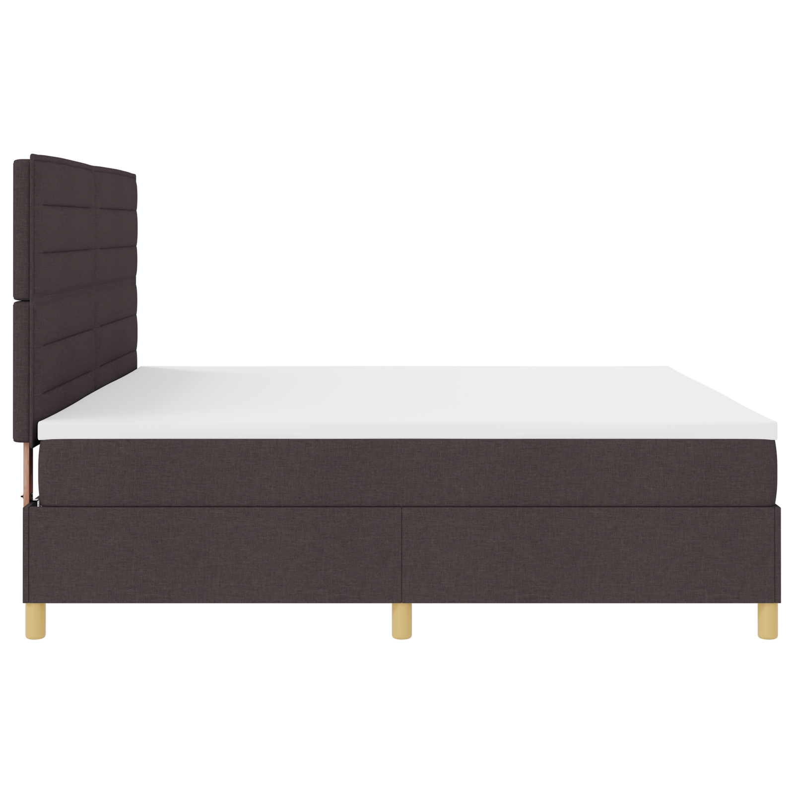 Letto con rete a doghe marrone scuro 200x200 cm tessuto