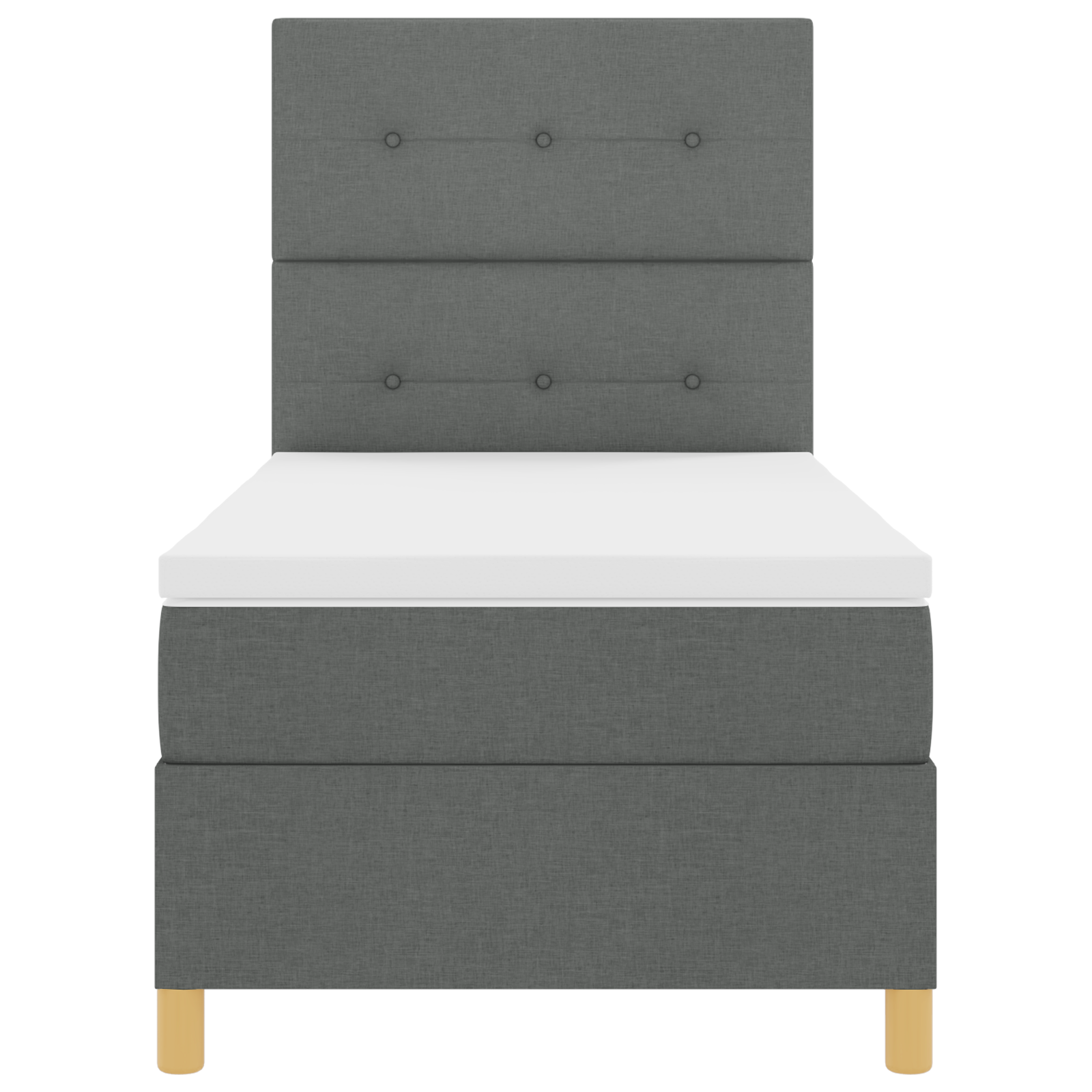 Letto a molle con materasso grigio scuro 80x200 cm tessuto
