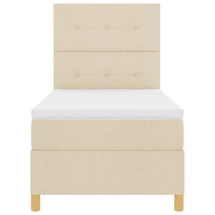 Letto con Materasso Crema 90x200 cm Tessuto