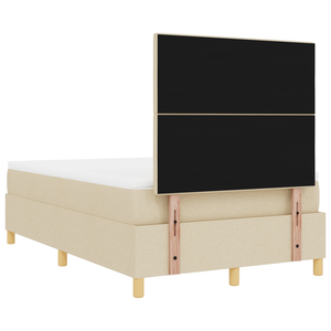 Letto Box Spring Con Materasso Panna Matrimoniale Piccola Tessuto