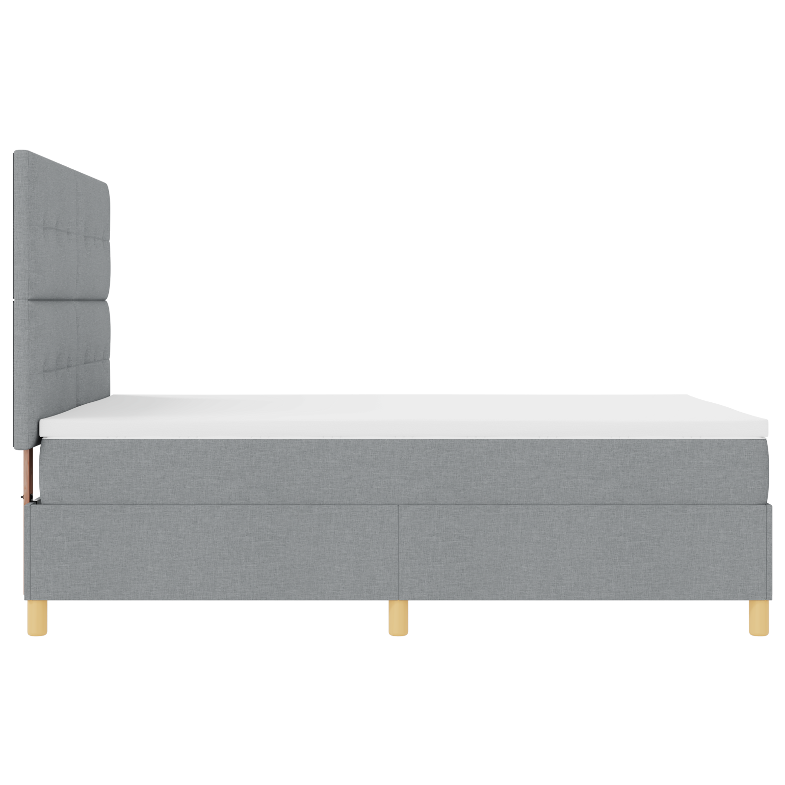 Letto con rete e materasso grigio chiaro 140x200 cm tessuto