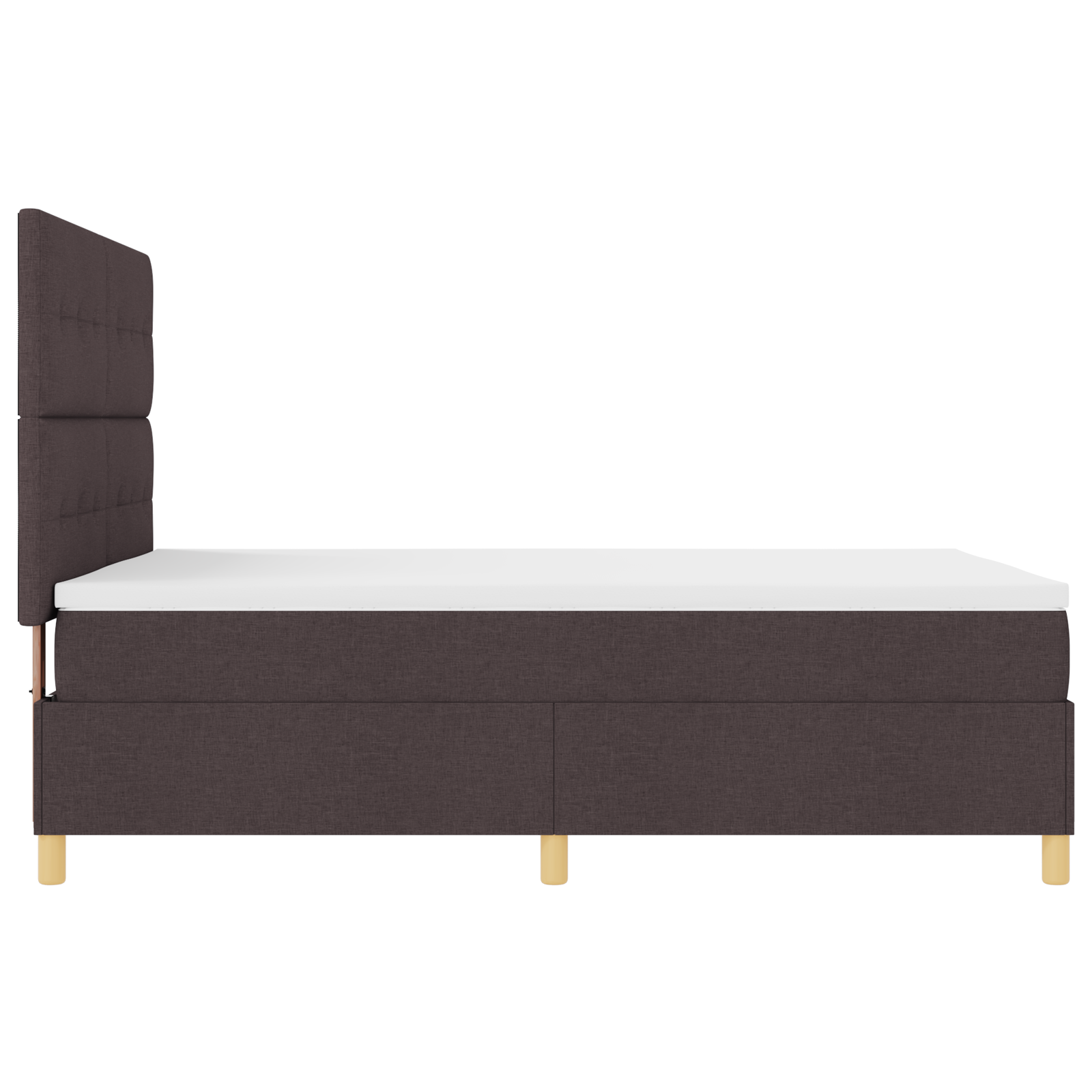Letto con Box Spring e Materasso Marrone Scuro 160x200 cm in Tessuto