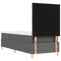 Letto Box Spring con Materasso Grigio Scuro 80x200 cm in Tessuto