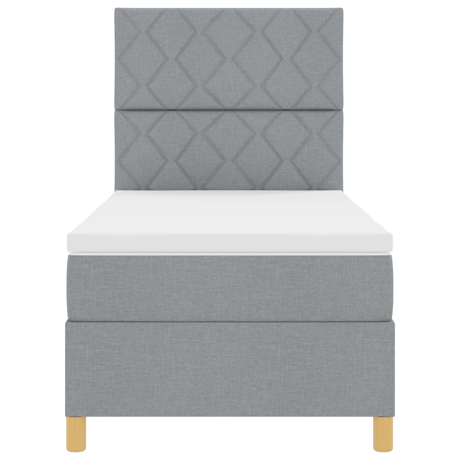 Letto con Rete a Molla e Materasso Grigio Chiaro Singolo in Tessuto