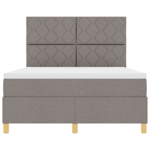 Letto Box Spring vitaXL con Materasso Taupe 160x200 cm Tessuto