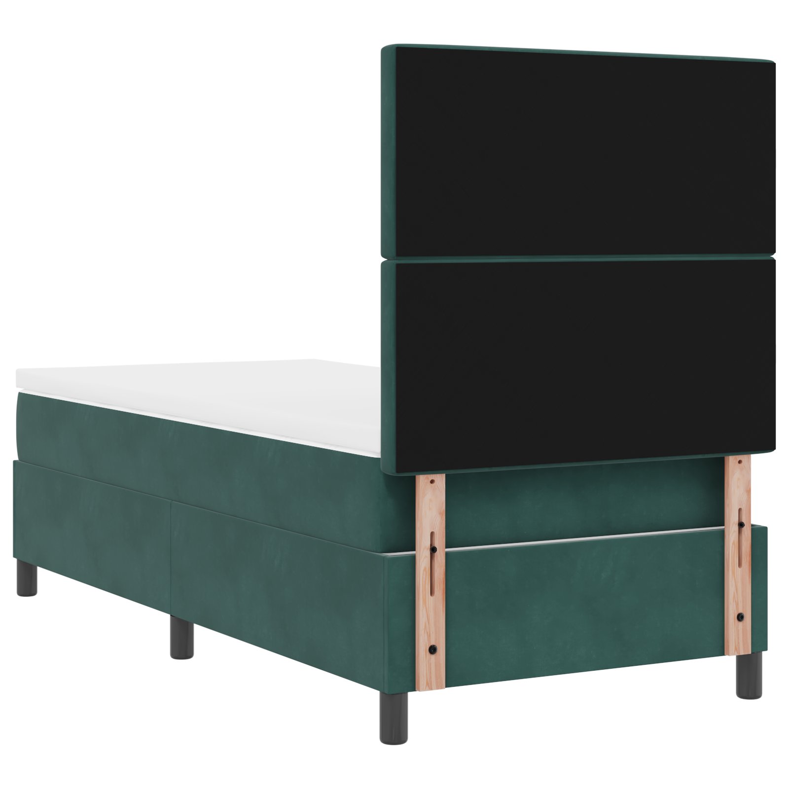 Letto a Box con Materasso Verde Scuro 100x200 cm in Velluto