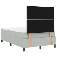 Letto Box Spring con Materasso Grigio Chiaro 120x200 cm Velluto