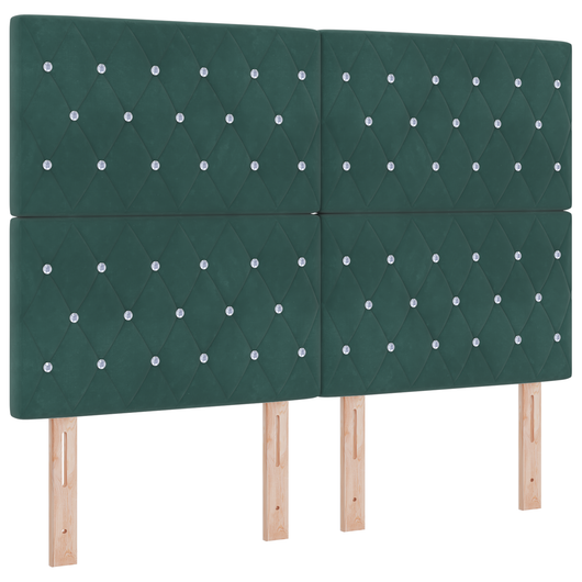 Letto Box con Materasso Verde Scuro 140x190 cm Velluto