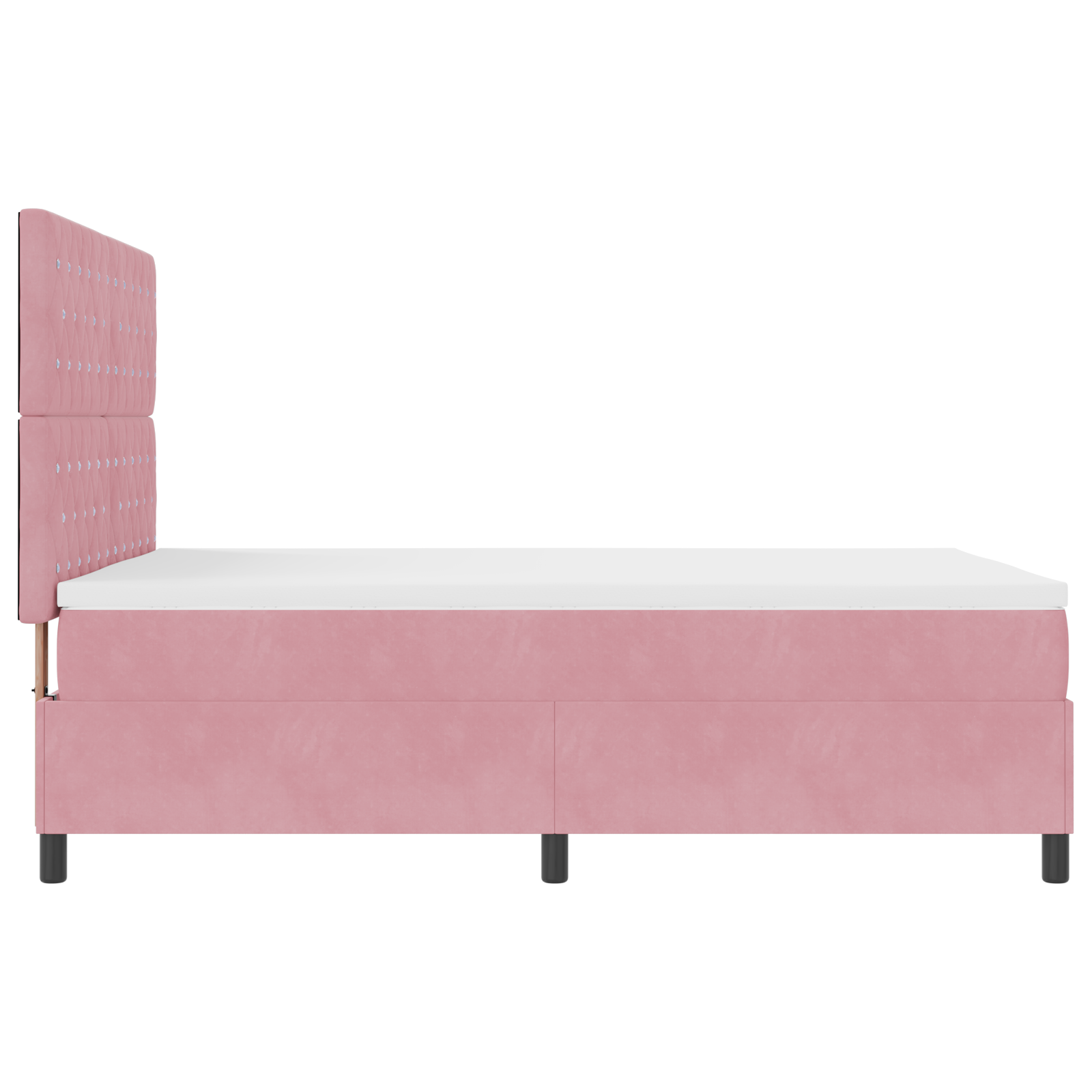 Letto a Molla con Materasso Rosa 140x200 cm Velluto